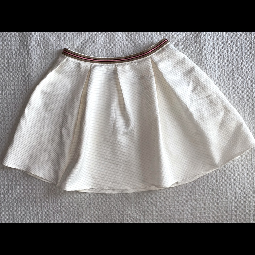 TopShop White Skirt with Pink and Brown Trim